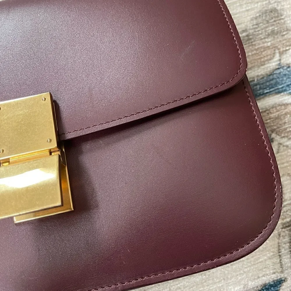Celine Medium Box Bag Burgundy - Picture 5 of 9